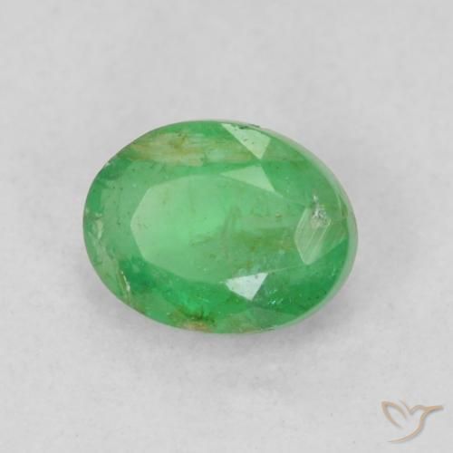 Smeraldo Verde giallastro naturale da 0.35 ct, Ovale, SI