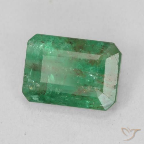 Smeraldo Verde medio naturale da 0.99 ct, Ottagonale / Taglio smeraldo, SI-I1