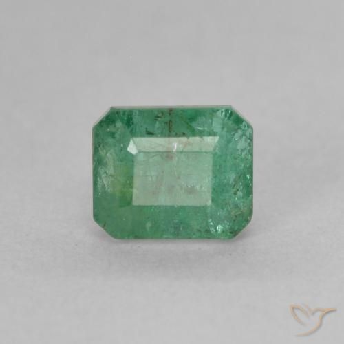 Smeraldo Verde chiaro medio naturale da 0.89 ct, Ottagonale / Taglio smeraldo, SI