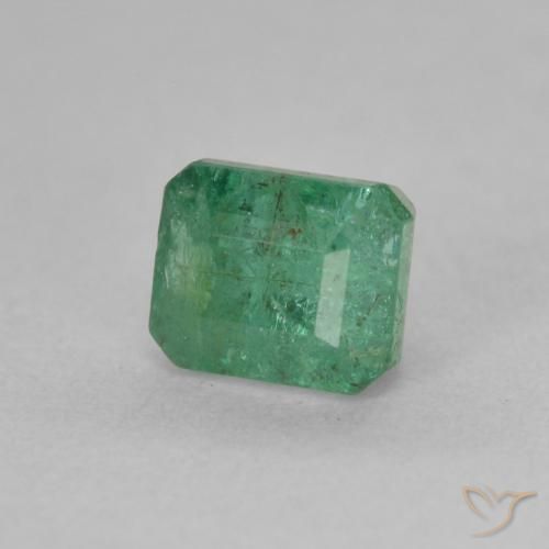 Smeraldo Verde chiaro medio naturale da 0.89 ct, Ottagonale / Taglio smeraldo, SI