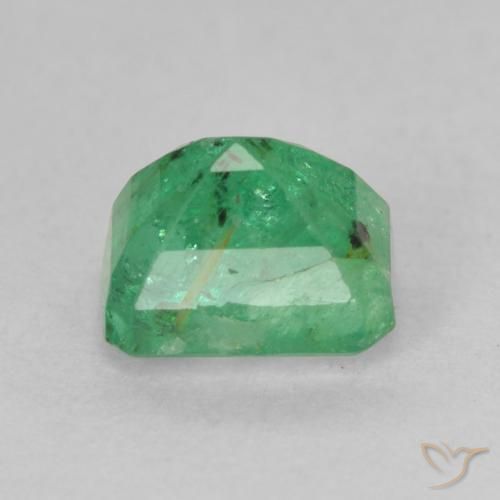 Smeraldo Verde brillante naturale da 1.13 ct, Ottagonale / Taglio smeraldo, SI-I1