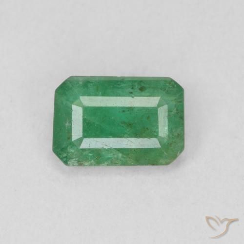 Smeraldo Verde medio naturale da 0.48 ct, Taglio smeraldo, SI-I1