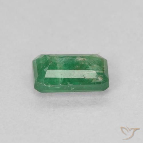 Smeraldo Verde medio naturale da 0.48 ct, Taglio smeraldo, SI-I1
