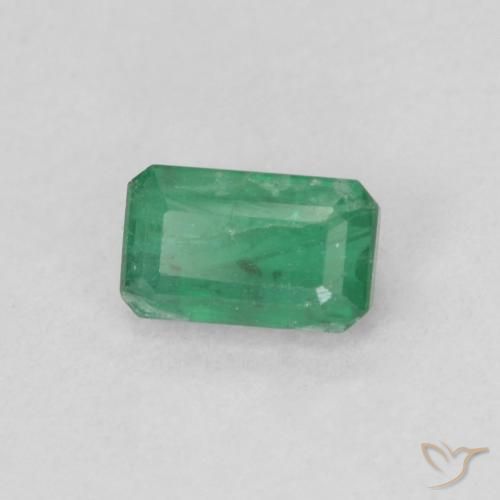 Smeraldo Verde chiaro medio naturale da 0.38 ct, Ottagonale / Taglio smeraldo, SI-I1