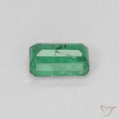 Smeraldo Verde chiaro medio naturale da 0.38 ct, Ottagonale / Taglio smeraldo, SI-I1