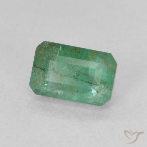 Smeraldo Verde chiaro medio naturale da 0.69 ct, Ottagonale / Taglio smeraldo, SI-I1
