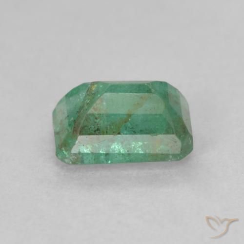 Smeraldo Verde chiaro medio naturale da 0.69 ct, Ottagonale / Taglio smeraldo, SI-I1