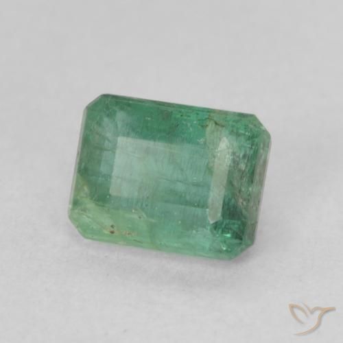 Smeraldo Verde chiaro medio naturale da 0.86 ct, Ottagonale / Taglio smeraldo, SI-I1