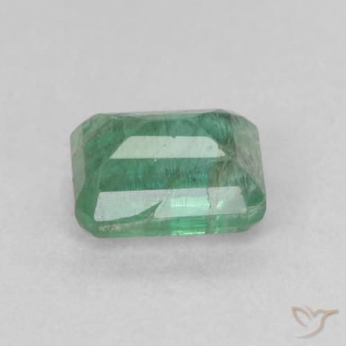 Smeraldo Verde chiaro medio naturale da 0.86 ct, Ottagonale / Taglio smeraldo, SI-I1