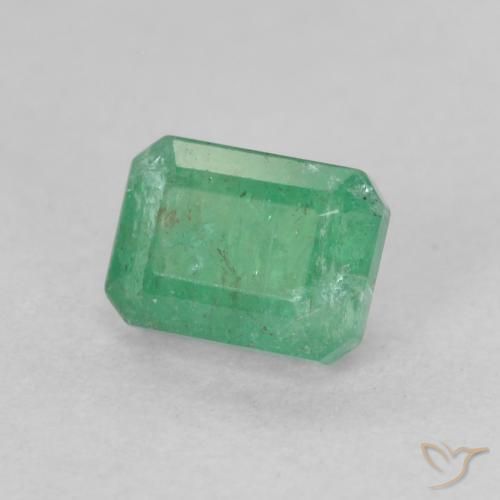 Smeraldo Verde chiaro medio naturale da 0.66 ct, Ottagonale / Taglio smeraldo, SI-I1