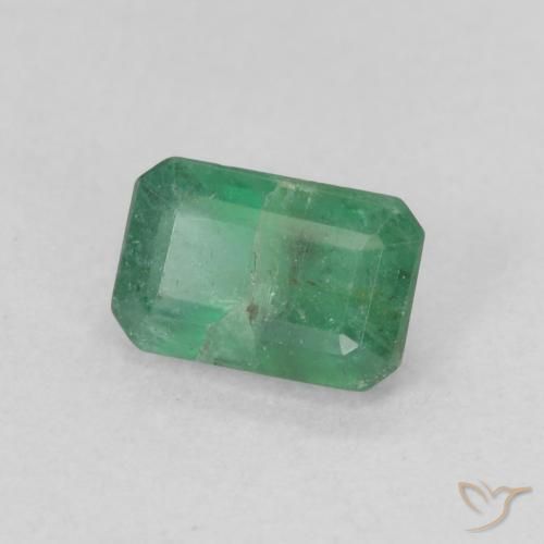 Smeraldo Blu verde naturale da 0.57 ct, Ottagonale / Taglio smeraldo, SI-I1