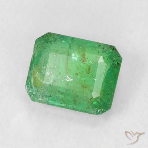 Smeraldo Verde medio naturale da 0.55 ct, Ottagonale / Taglio smeraldo, SI-I1