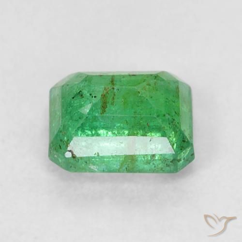 Smeraldo Verde medio naturale da 0.55 ct, Ottagonale / Taglio smeraldo, SI-I1