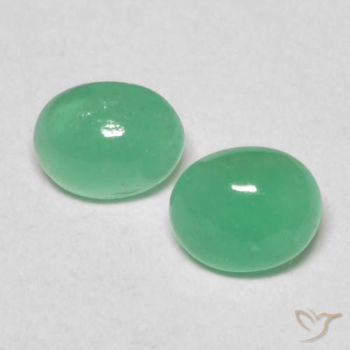 0.72ctw Naturale Trifoglio verde Smeraldo, Ovale, Traslucido