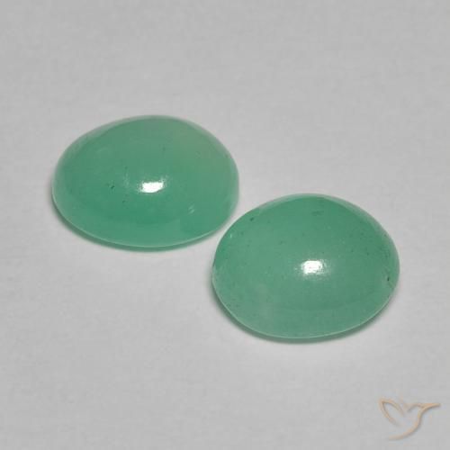Gemme di Smeraldo Verde chiaro medio naturale da 1.77 ct, Ovale, Traslucido
