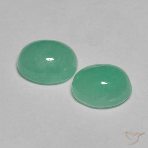 Gemme di Smeraldo Verde chiaro medio naturale da 1.63 ct, Ovale, Traslucido