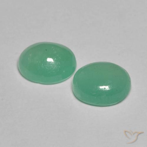 Gemme di Smeraldo Verde chiaro medio naturale da 1.41 ct, Ovale, Traslucido
