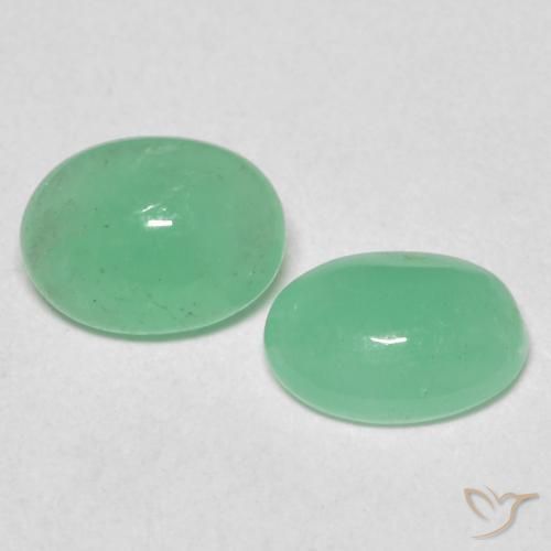 Gemme di Smeraldo verde felce naturale da 0.99 ct, Ovale, Traslucido