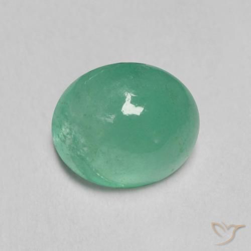 Smeraldo Verde bluastro naturale da 0.80 ct, Ovale, Traslucido