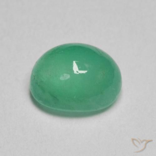 Smeraldo Verde bluastro naturale da 0.80 ct, Ovale, Traslucido