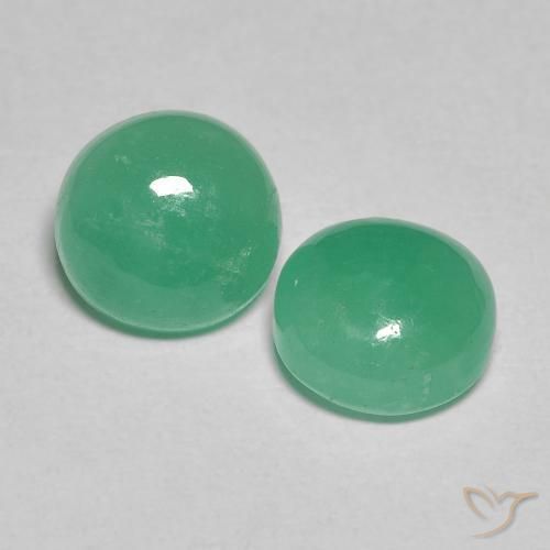 Gemme di Smeraldo Verde chiaro medio naturale da 2.54 ct, Rotondo, Traslucido