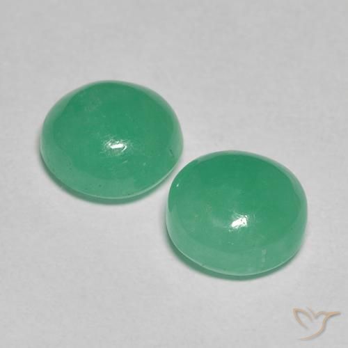 Gemme di Smeraldo Verde chiaro medio naturale da 2.54 ct, Rotondo, Traslucido