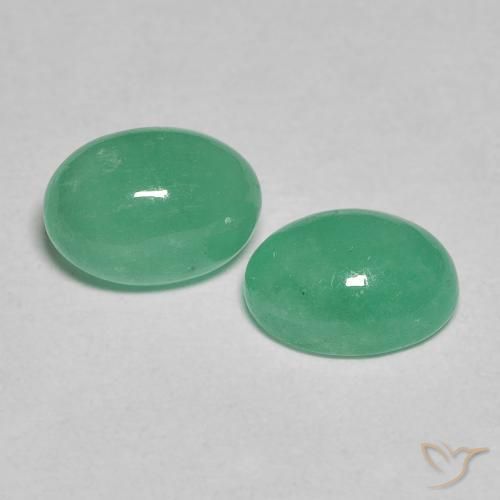 Gemme di Smeraldo Verde chiaro medio naturale da 1.64 ct, Ovale, Traslucido