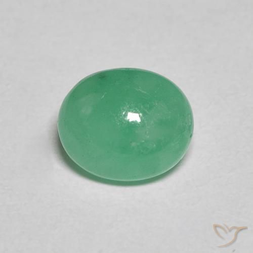 1.11ct Naturale Verde Basilico Chiaro Smeraldo, Ovale, Traslucido