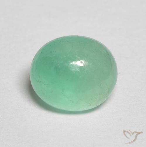 0.88ct Naturale Verde Pistacchio Smeraldo, Ovale, Traslucido