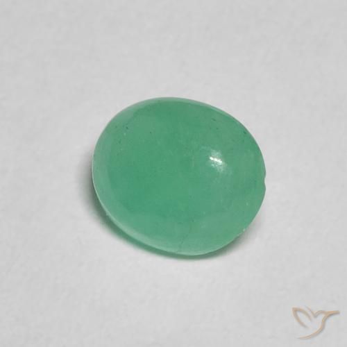 Smeraldo Verde Menta Intenso naturale da 0.66 ct, Ovale, Traslucido