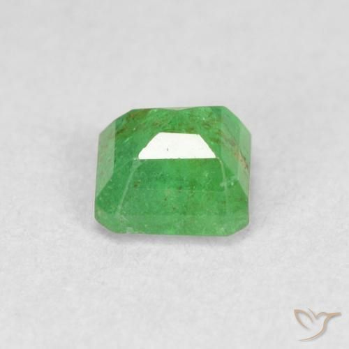 Smeraldo Verde giallastro naturale da 0.44 ct, Ottagonale / Taglio smeraldo, SI