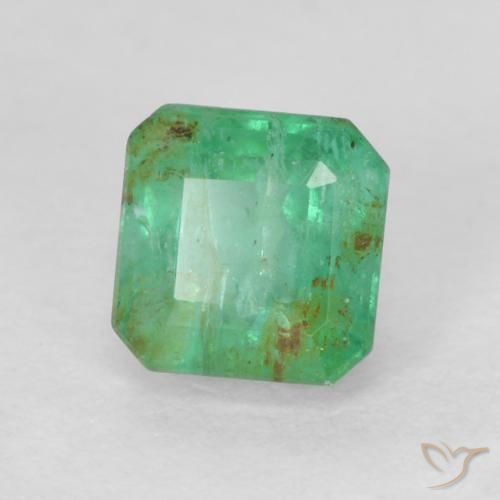 Smeraldo Verde brillante naturale da 0.45 ct, Ottagonale / Taglio smeraldo, SI