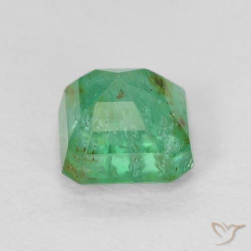 Smeraldo Verde brillante naturale da 0.45 ct, Ottagonale / Taglio smeraldo, SI