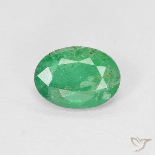 0.47ct Naturale Verde brillante Smeraldo, Ovale, SI