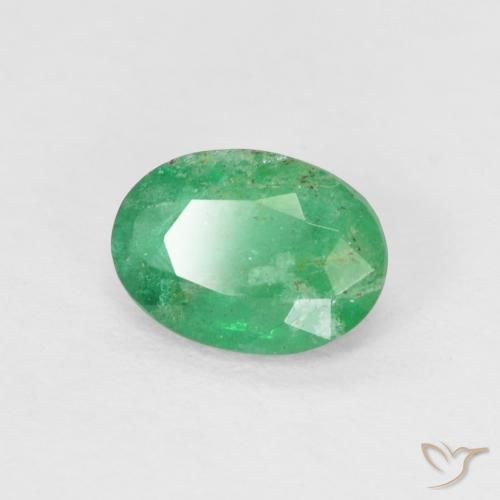 Smeraldo Verde brillante naturale da 0.47 ct, Ovale, SI