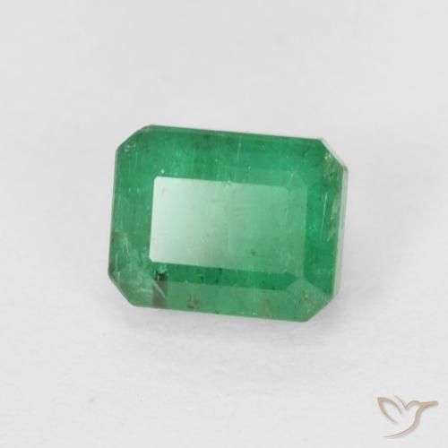 Smeraldo naturale verde da 0,71 ct, taglio smeraldo, SI