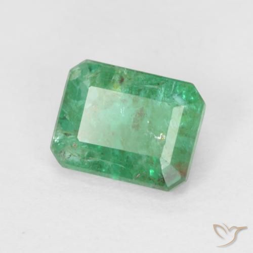 Smeraldo Verde brillante naturale da 0.78 ct, Ottagonale / Taglio smeraldo, SI