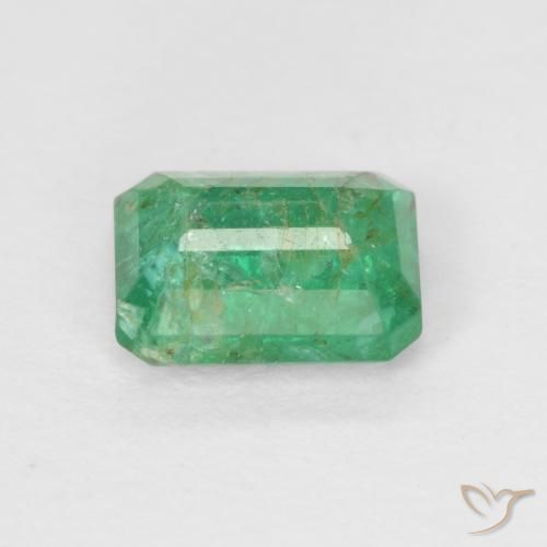 Smeraldo Verde brillante naturale da 0.78 ct, Ottagonale / Taglio smeraldo, SI