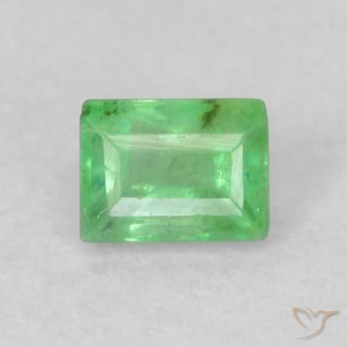 0.16ct Naturale Verde chiaro di trifoglio Smeraldo, Taglio a baguette, VS-SI