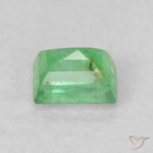 Smeraldo Verde chiaro di trifoglio naturale da 0.16 ct, Taglio a baguette, VS-SI