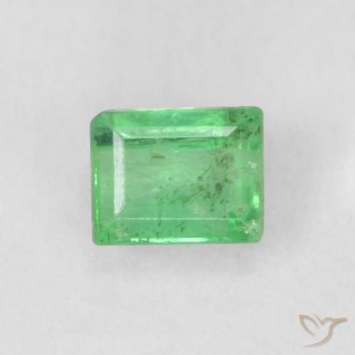 0.16ct Naturale Verde giallastro pallido Smeraldo, Taglio a baguette, VS