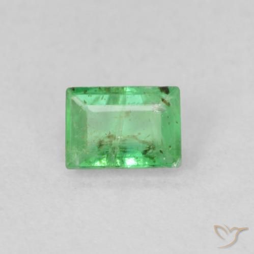 Smeraldo naturale verde da 0,19 ct, baguette, VS