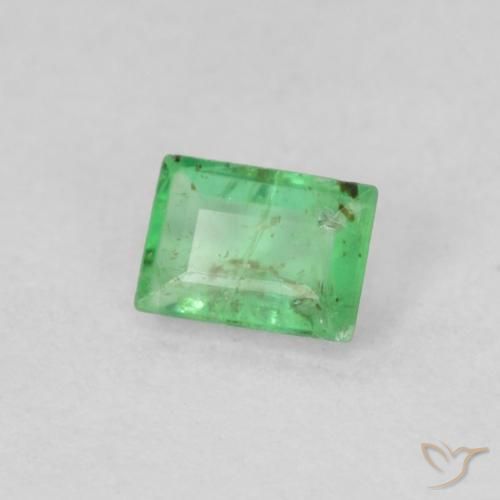Smeraldo naturale verde da 0,19 ct, baguette, VS