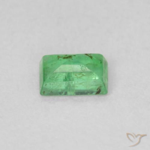 Smeraldo naturale verde da 0,19 ct, baguette, VS