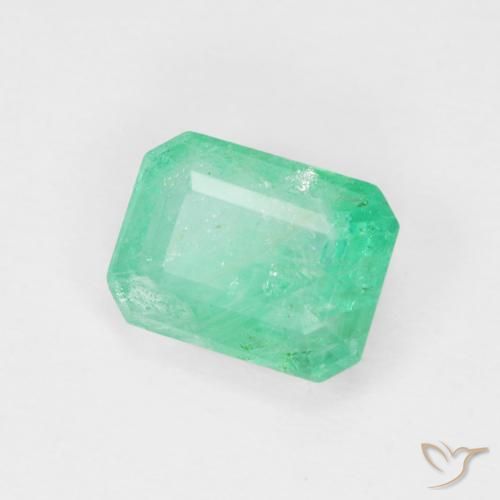 Smeraldo Verde chiaro naturale da 1.02 ct, Ottagonale / Taglio smeraldo, SI