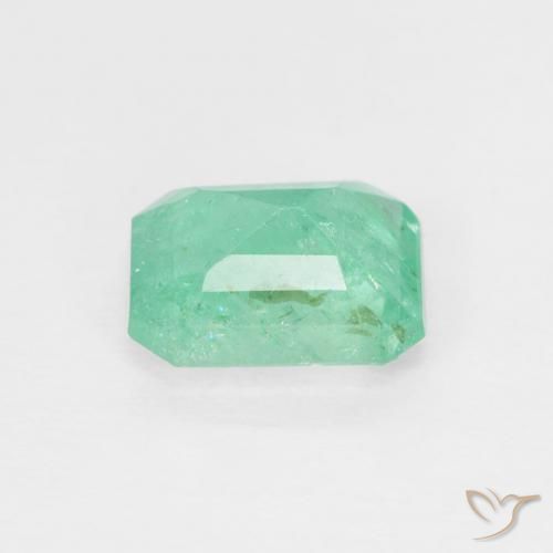 Smeraldo Verde chiaro naturale da 1.02 ct, Ottagonale / Taglio smeraldo, SI