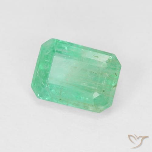Smeraldo Verde brillante naturale da 1.27 ct, Ottagonale / Taglio smeraldo, SI