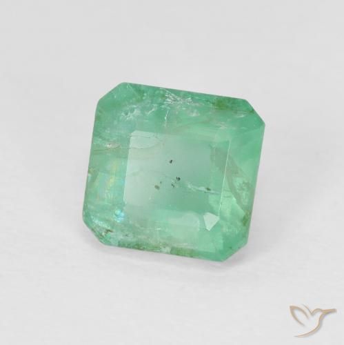 Smeraldo Verde chiaro naturale da 1.33 ct, Ottagonale / Taglio smeraldo, SI