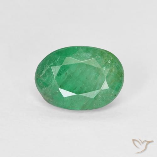 0.74ct Naturale Verde chiaro medio Smeraldo, Ovale, VS-SI