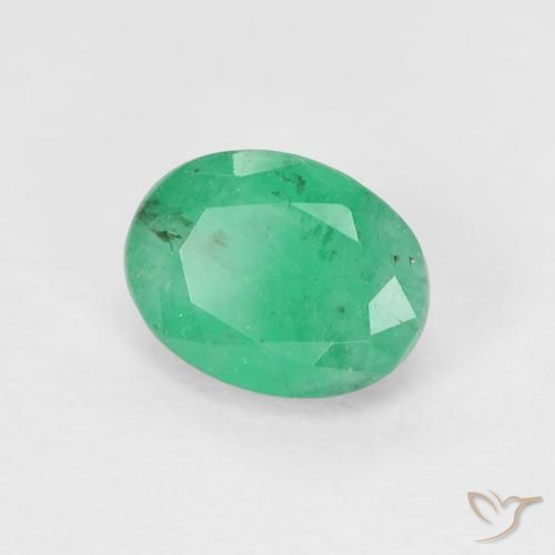 Smeraldo Verde giada naturale da 0.90 ct, Ovale, VS-SI